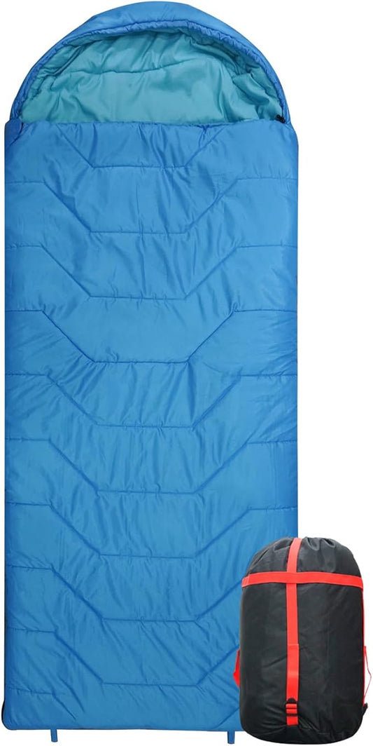 Jumbo Sleeping Bag for Adult&Kids,Cold&Warm Weather with Compression Sack and Water Resistant for Family Camping,Travel and Car Camping