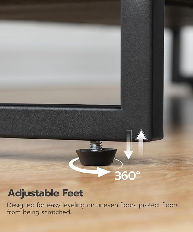 HOOBRO Shoe Rack, 4 Tier Shoe Storage Organizer with 3 Oxford Fabric Shelves and Top Panel, Holds 12-16 Pairs of Shoes for Entryway and Closet, Industrial, Greige BG47XJ01G1