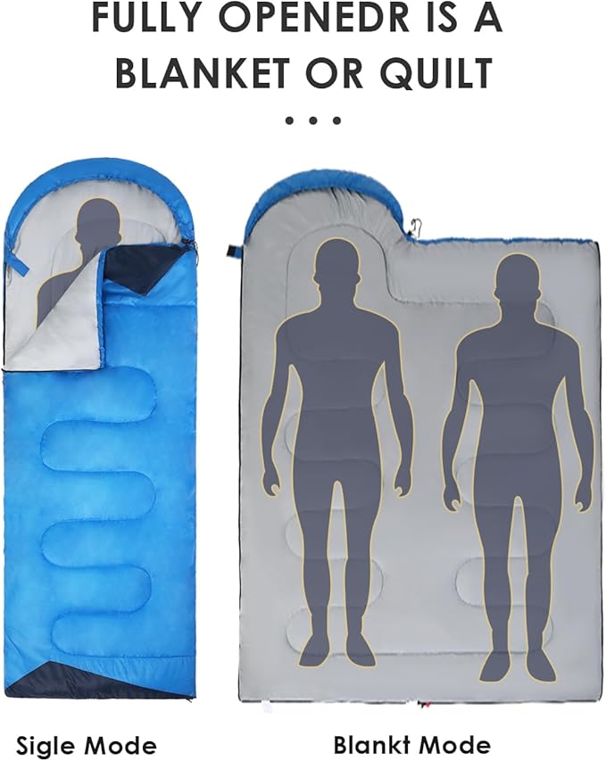 Sleeping Bags for Adults Backpacking Lightweight Waterproof- Cold Weather Sleeping Bag for Girls Boys Mens for Warm Camping Hiking Outdoor Travel Hunting with Compression Bags