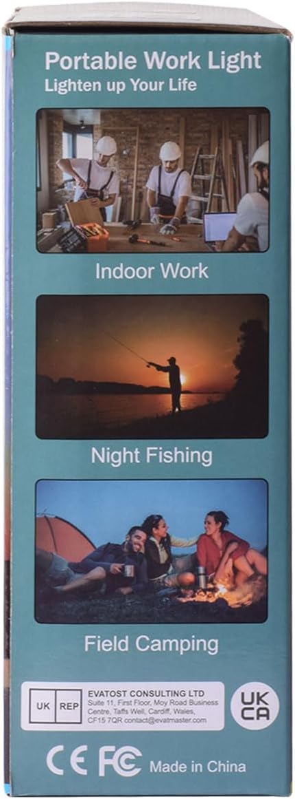 ERAY Portable LED Work Light with Rechargeable Battery 15000mAh 10000 LM, Solar Camping Lights, IP66 4 Lighting Modes Worklight for Outdoor Building Emergency Car Repairing