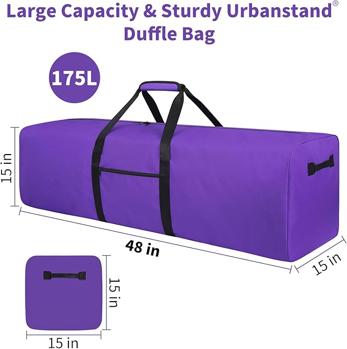 48 Inch Travel Duffle Bag Extra Large Sport Equipment Duffel Bags with 2-way Lockable Zippers Purple