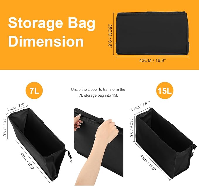 Camping Table 3FT Grill Table with 2×7/15L Storage Bag Foldable Folding Table Picnic Portable Stand Mesh 2 Height Adjustable Outdoor Card BBQ 35.4×23.6×26 inch