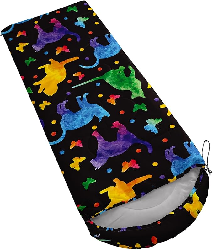 AILONEN Blue Glowing Basketball Sleeping Bag for Kids Boys,Warm and Cool Weather,Lightweight,Waterproof Backpacking,City Theme Ball Sports Sleeping Bag for Camping