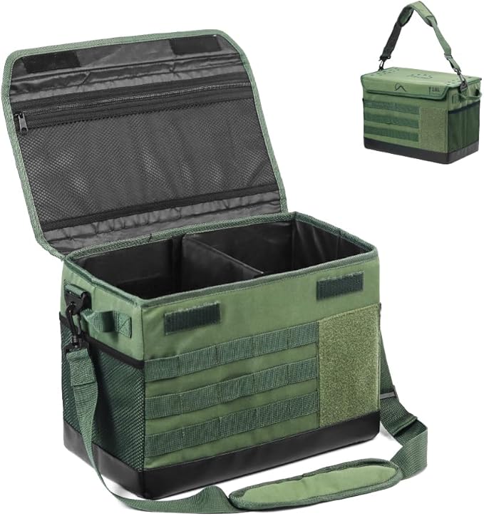 18L Camping Storage Bag, Multifunctional Waterproof Picnic Basket, Tent Stakes Organizer,With Adjustable Shoulder Strap for Hiking Cookware, Travel, Car