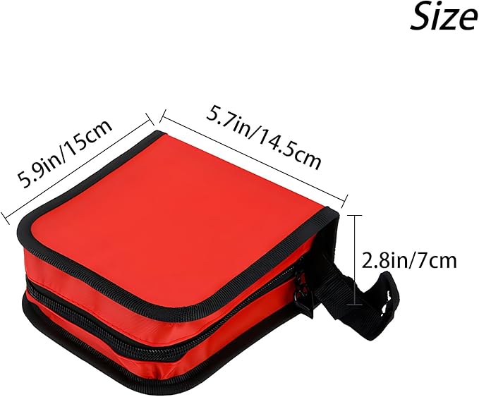 Travel Camping Cooking Utensils Organizer Bag, Portable Storage Pouch for BBQ Camp Cookware Kitchen Accessories Kit Bag, Suitable for All Kinds of Tableware Storage, Red