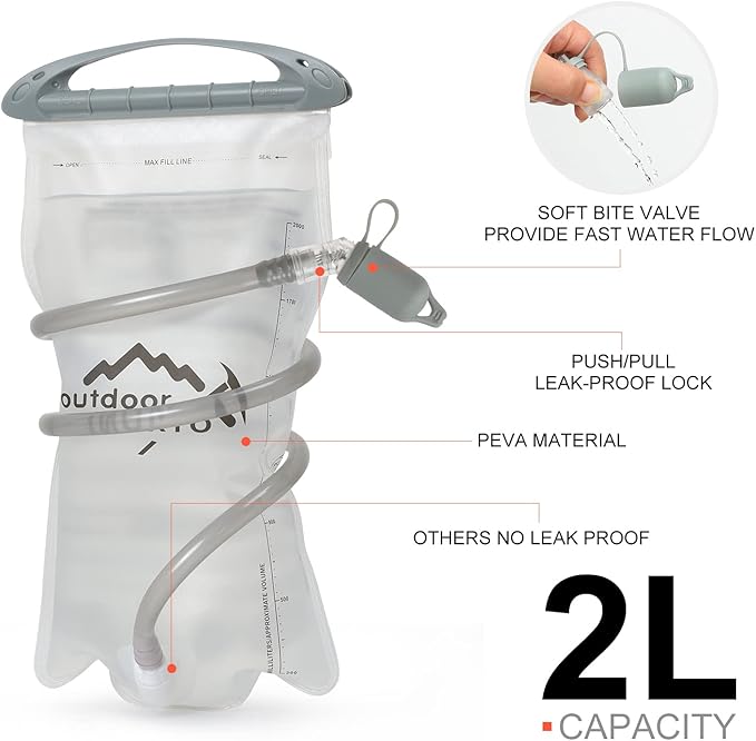 Hydration Pack Backpack, Lightweight Water Backpack with 2L Leakproof Hydration Bladder Daypack for Men Women,Running Hydration Vest for Outdoor Trail