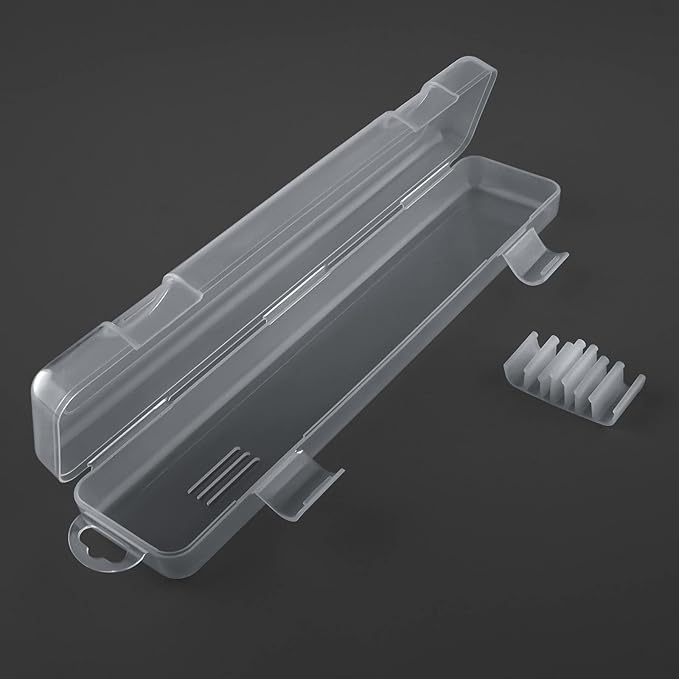 OriGlam Transparent Tableware Storage Case, Portable Flatware Utensil Box, Clear Cutlery Organziers Container for Spoon Fork Chopsticks for Travel Camping Picnic (B)