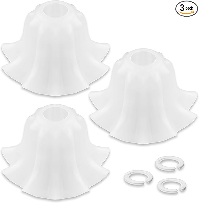 Lampshades Set of 3, Flower Plastic Lampshades 3.7" Top x 7.7" Bottom x 4.5" High, Seaside village Table lamp, Floor Lamps, Pendant Light, Wall Light Replacement Lampshade