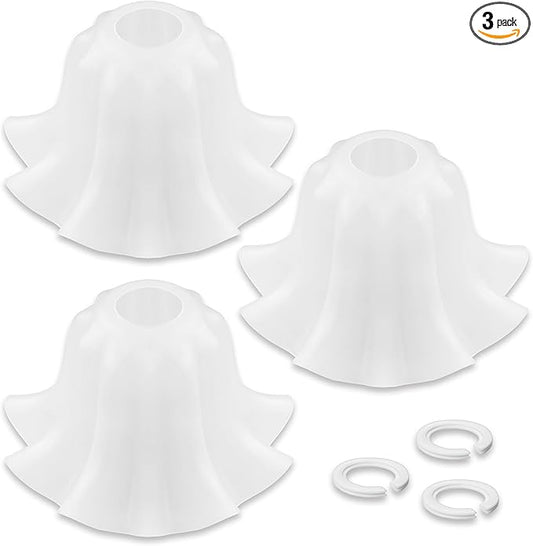 Lampshades Set of 3, Flower Plastic Lampshades 3.7" Top x 7.7" Bottom x 4.5" High, Seaside village Table lamp, Floor Lamps, Pendant Light, Wall Light Replacement Lampshade