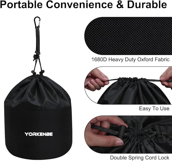 Camping Cookware Mess Kit Bag, High Capacity Camping Tableware Storage Bag, Drawstring Heavy Duty Water Resistant Cookware Organizer for BBQ Outdoor Cooking Essentials (2)