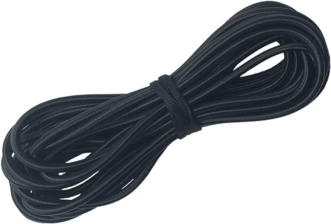 1/8" x 25' Bungee Shock Cord - Elastic Nylon Cords Kayak Stretch String Rope & Tie Down Trailer Strap, Marine Grade