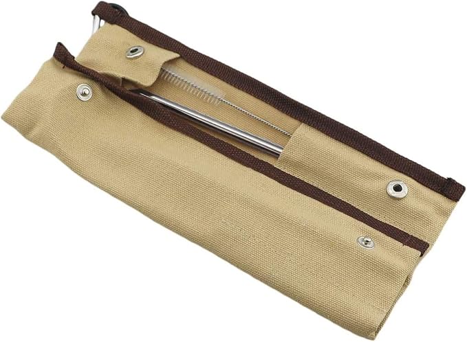 Gugrida Reusable Travel Utensils, 7 Pieces Portable 18/10 Stainless Steel include Knife Fork Spoon Chopsticks Cleaning Brush Straws Portable Pouch, Eco-friendly Camping Silverware Set, Dishwasher Safe