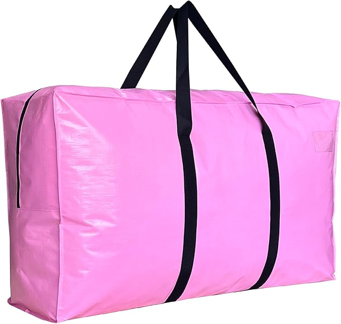 194 Gallon Extra Large Storage Bags, Jumbo Moving Storage Bags, Foldable Big Pink Waterproof Outdoor Patio Cushion Storage Bag, 68x30x22inch - 1PACK
