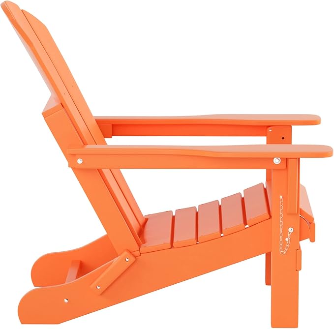 WestinTrends Malibu Malibu Outdoor Folding Poly Adirondack Chair (Set of 8), Orange