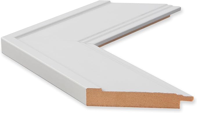 Frame My Mirror White Framed Mirror, 24" x 36" Mirror for Bathroom, Wood Frame, True Reflections Glass, White Finish, Porter Design, Hangs Horizontally or Vertically, Made in USA