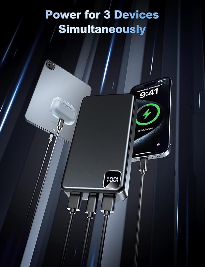 Portable Charger Power Bank 56800mAh Battery Pack-22.5W Fast Charging with USB C & LED Display, 3 Outputs High Capacity Portable Power Bank for iPhone 16/15/14/13 Series, Samsung, iPad etc