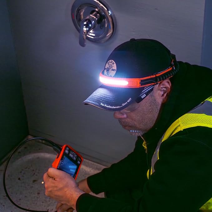 Klein Tools 56308 Rechargeable Headlamp with Strap, 575 Lumens, Wide-Beam LED, All-On or Direct Focus Modes, for Work and Outdoors