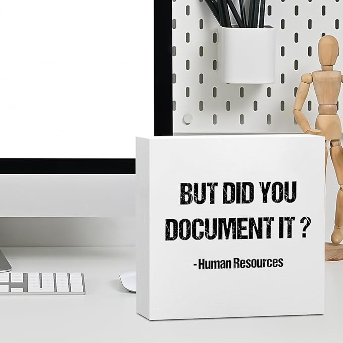Funny Office Supplies Rustic Country Desk Decor White Wooden Box Sign But Did You Document It Humor Coworker HR Gifts Office Organizer Farmhouse Wood Plaque Cubicle Accessories Home Shelf Decorations