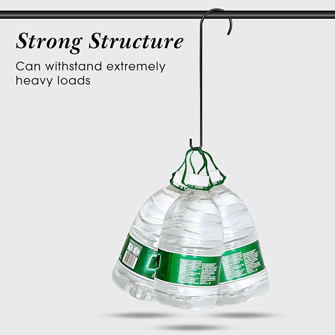 6 Pack 24 Inch Large S Hooks for Hanging Plants Black Metal Plant Hanger Long Tree Hooks Plant Hooks Outdoor Hanging Hooks for Tree Branch, Bird Feeder, Basket, Lantern Indoor Closet Garden