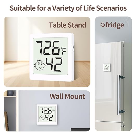 Mini Humidity Meter Hygrometer 6 Pack Room Thermometer Indoor Digital Temperature and Humidity Monitor for Home House Office Garden and Cellar