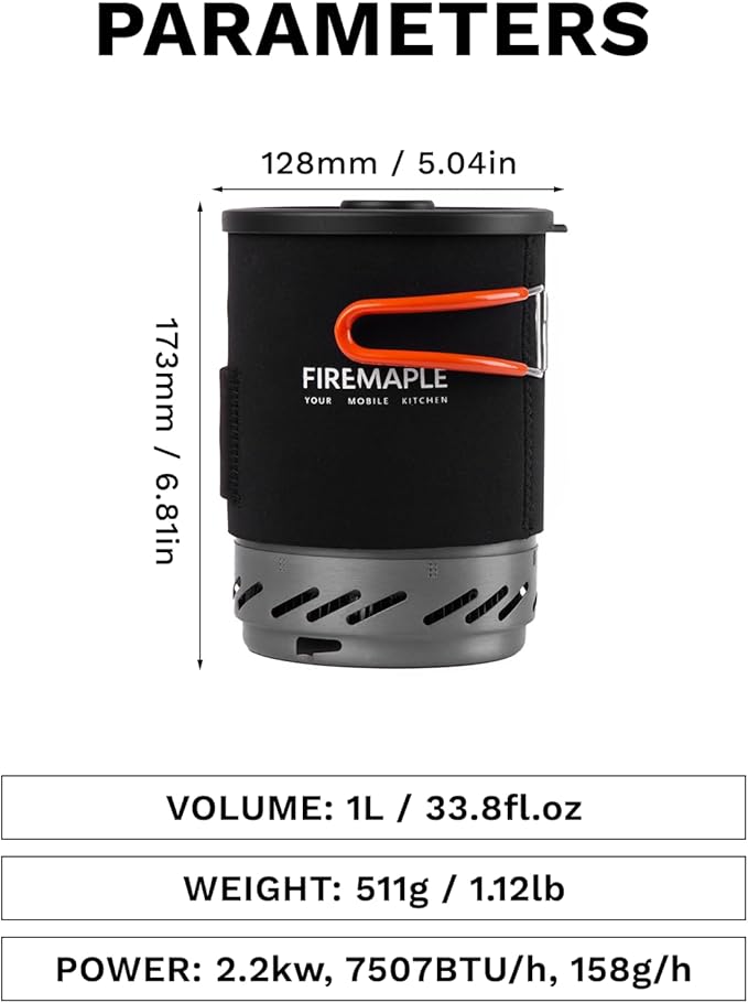 Fire-Maple "Fixed Star 1" Backpacking and Camping Stove System | Outdoor Propane Cooking Gear | Portable Pot/Jet Burner Set | Ideal for Hiking, Trekking, Fishing, Hunting Trips and Emergency Use