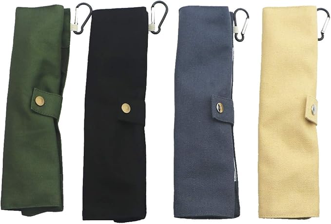 Gugrida Reusable Travel Utensils, 7 Piece Portable 304 Stainless Steel including Knife Fork Spoon Chopsticks Cleaning Brush Straws Portable Pouch, Eco-friendly Camping Silverware Set, Dishwasher Safe