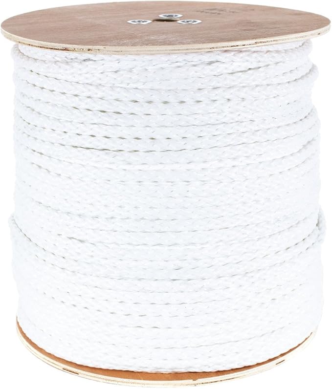 Hollow Braid Polypropylene Rope (1/2 Inch, 500 Feet, White) - Barrier Rope - Trail Marking, Crowd Control, Golf Courses