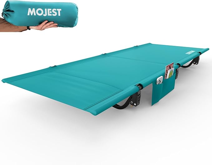 Ultralight Camping Cot for Adults, Portable Folding Camping Bed, Supports 350 lbs - Lightweight for Travel, Camping, Hiking, Backpacking, Mountaineering (Blue)
