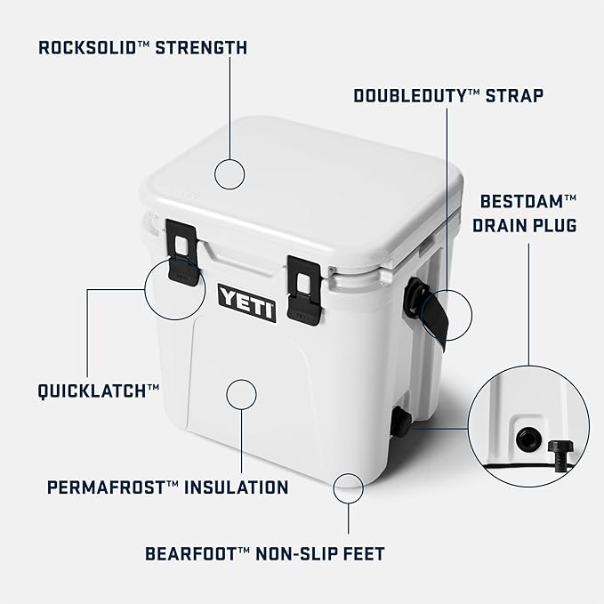 YETI Roadie 24 2.0 Hard Cooler with DoubleDuty Shoulder Strap and Drain Plug