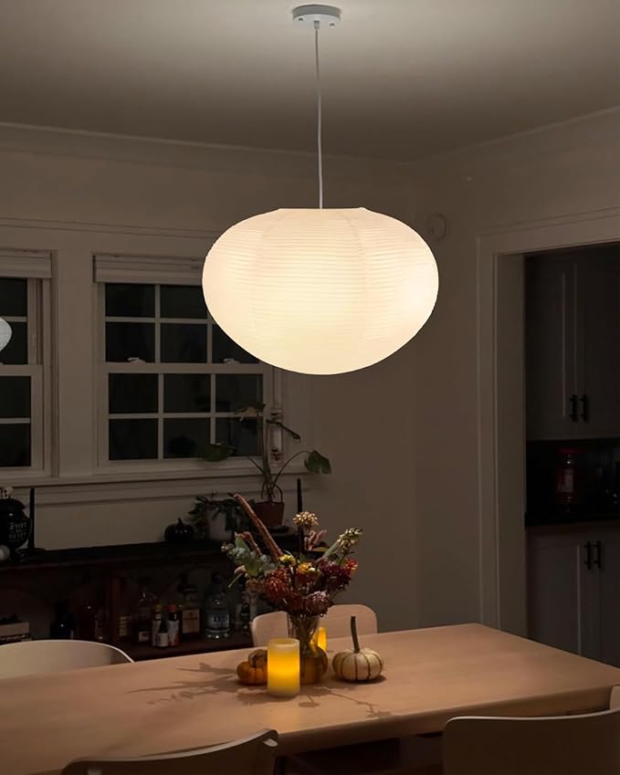 White Rice Paper Lanterns, 20.87" Large Hanging Paper Lantern Lamp, Chinese/Japanese Paper Lantern Pendant Light for Home Decor Ceiling Lampshade(1 Pack)