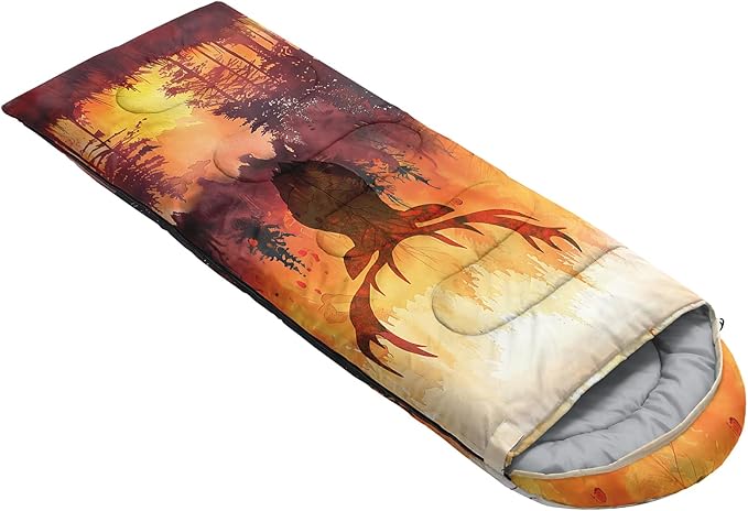 AILONEN Blue Glowing Basketball Sleeping Bag for Kids Boys,Warm and Cool Weather,Lightweight,Waterproof Backpacking,City Theme Ball Sports Sleeping Bag for Camping