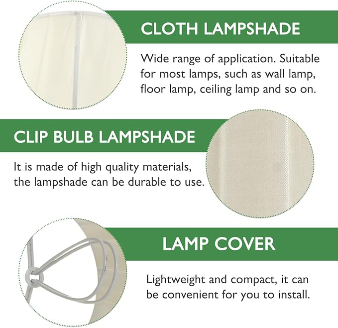 Lamp Shades: General Clip on Lamp Shade, Mushroom Pleated Cylindrical Design, 5.51 X 4.92 X 3.54in for Home Decor