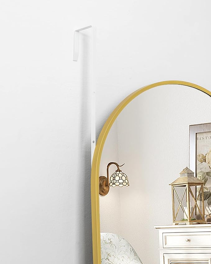 Door-Arch Mirror Full Length, 48"x14" Over The Door Hanging Mirror for Bedroom, Living Room, Closet - Gold