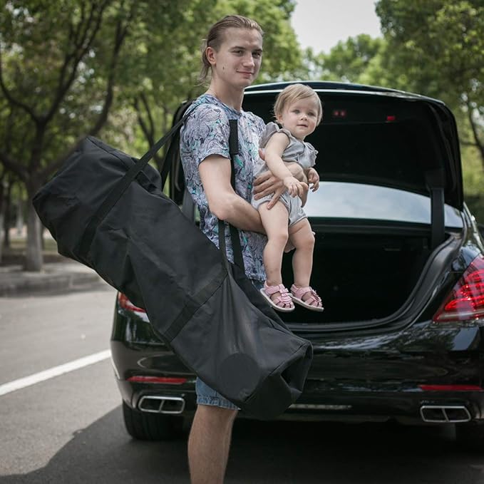 INFANZIA 45 inch Duffel Travel Sports Equipment Bag, 2PCS Long Luggage Bag with Upgrade Zipper Water Resistant, Extra Large Foldable Storage Bag for Camping, Tent, Tripod, Fishing