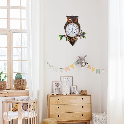Owl Outdoor Thermometer, 22" Metal Indoor Wall Thermometer, Large Outside Thermometer with Large Number for Patio Home Room Decor