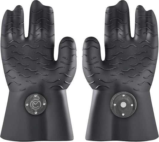 Magnetic BBQ Grill Gloves – Heat Resistant, Patented Magnetic Safety Clip Easy On & Off, Firefighter-Designed, Dishwasher-Safe, Waterproof, Perfect for Grilling, Smoking, Frying, Baking