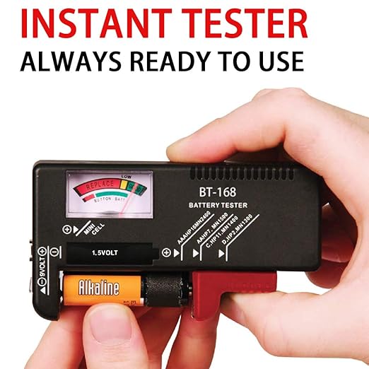 Battery Organizer Storage Case Holder with Tester Holds 98 Battery