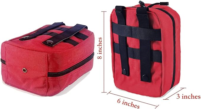 EMT Pouch MOLLE Ifak Pouch Tactical MOLLE Medical First Aid Kit Utility Pouch Carlebben (with Medical Supplies Red)