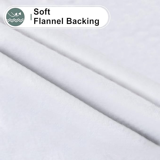 misaya Round Waterproof Vinyl Table Cloth, Buffalo Flannel Backed Tablecloth, Wipeable Plastic Table Cover for Dinner, Kitchen, Picnic (60", Black and White)