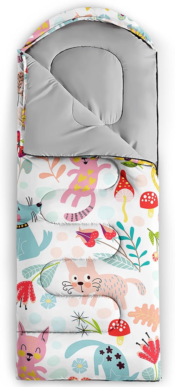 QOOMO Camping Sleeping Bags,3 Season Warm & Cool Weather,Lightweight,Waterproof Sleeping Bags for Adults & Kids,Traveling,and Outdoors,Camping Gear Equipment