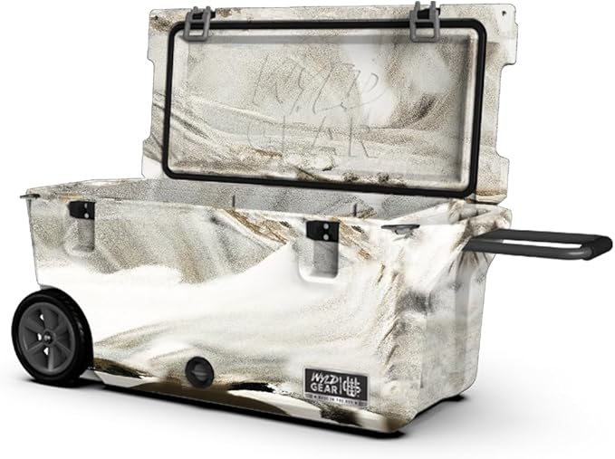 Wyld Gear 75qt Freedom Series Cooler with Wheels – Durable, High-Performance Ice Retention, Portable with Tow-and-Stow Handle – Ideal for Outdoor Adventures, Tailgating, and Camping