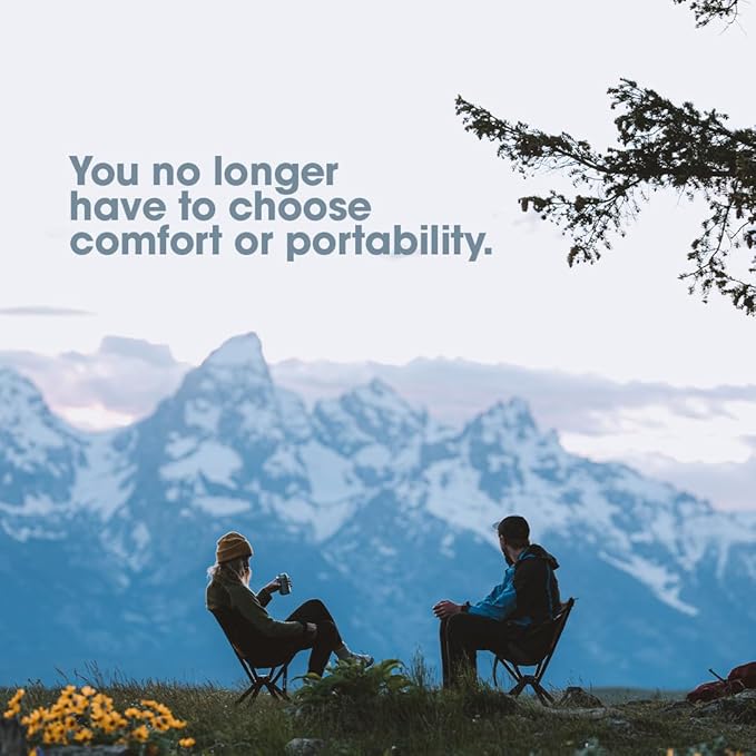 CLIQ Portable Chair Version 1.0 - Collapses to Size of Water Bottle - Lightweight Folding Chair for Camping - Outdoor Chair Supports 300 Lbs - Camp Chair Outdoor Adventures - Black