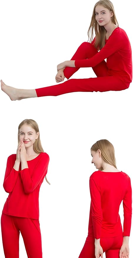 Grenasasilk Womens Silk Long Underwear Mulberry-silk Long Johns Thermal Underwear Sets Cold Weather Base Layer
