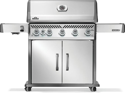Napoleon Rogue PRO 625 Natural Gas Grill with Infrared Side Burner, Stainless Steel, Durable 6-Burner BBQ
