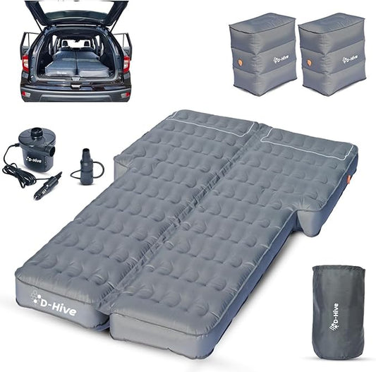 D-Hive Unbeatable Durability SUV Air Mattress for Car Camping, Durable Extra Thick 300D Oxford Fabric, Quick Easy Set-Up w/Electric Pump, Bed Mattress, Mattress for SUV, Car Air Mattress