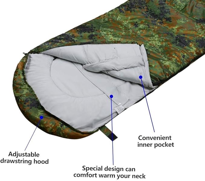 Sleeping Bag,3-4 Seasons Warm Cold Weather Lightweight, Portable, Waterproof Compression Sack Adults & Kids - Indoor & Outdoor Activities: Traveling, Camping, Backpacking, Hiking