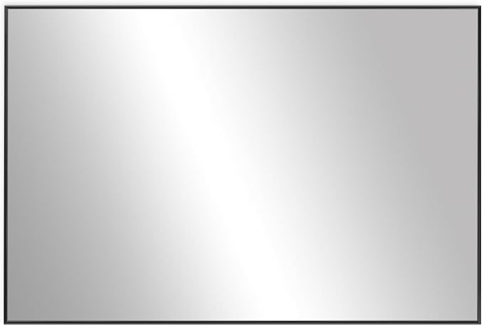 Frame My Mirror Black Metal Framed Mirror, 28" x 36" Mirror for Bathroom, Metal Frame, True Reflections Glass, Black Finish, Stanton Design, Hangs Horizontally or Vertically, Made in USA