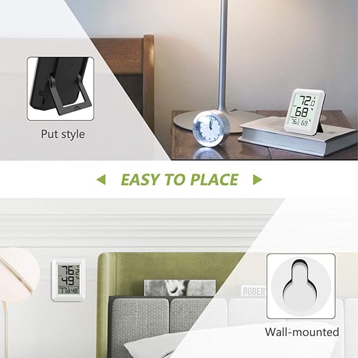 Digital Indoor Outdoor Thermometer Hygrometer Wireless Weather Station, Temperature Humidity Monitor with 328ft Range Remote Sensor, ℃/℉ Switch for Home, School, Office, Bedroom, Baby Room (Type A)