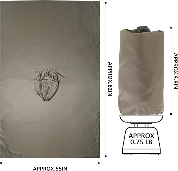 GRVCN Military Rain Poncho, Camouflage Raincoat Outdoor Waterproof Lightweight