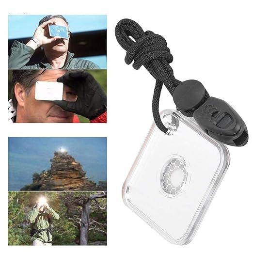 Acrylic Mirror Survival Reflector Mirror Portable Practical Self-Help Tool with Whistle for Emergency